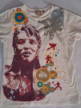 Cirque Du Soleil Viva Elvis Presley Las Vegas Graphic Tee White Large